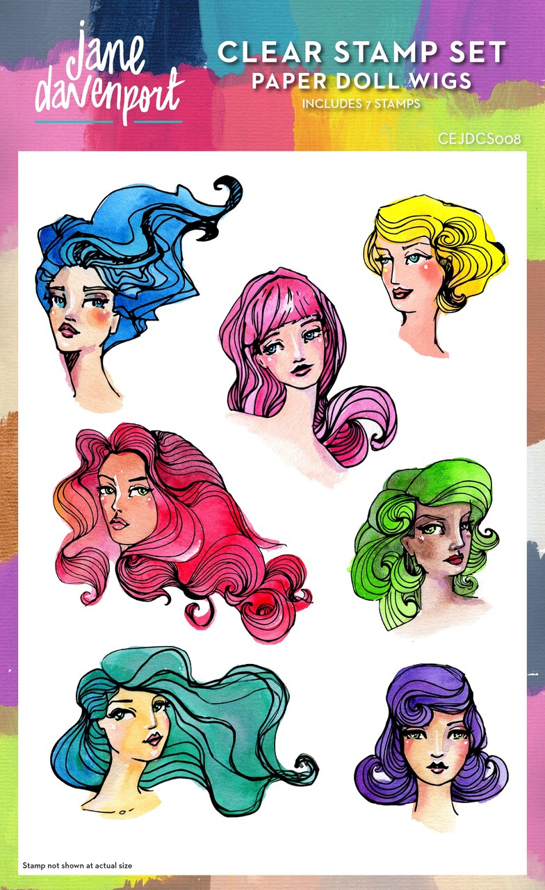 Creative Expressions 6"X8" Clear Stamp Set By Jane Davenport-Paper Doll Wigs